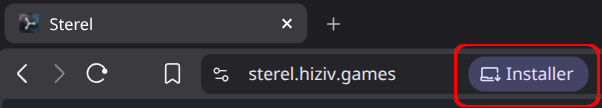 PWA install icon shown in the address bar of a second browser